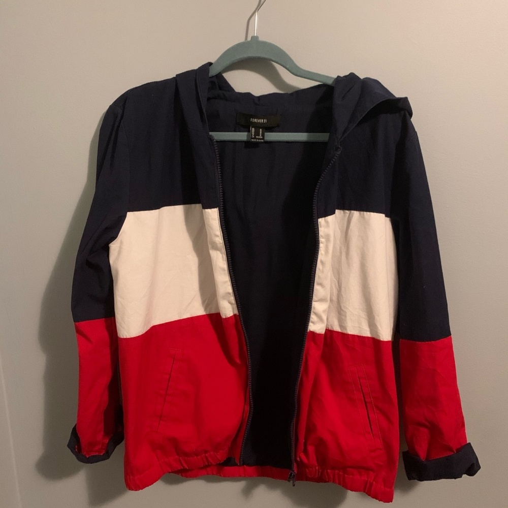 Forever21 Color-block Zip up Jacket🤍 - Picture 2 of 5